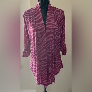 N-W-D Pink On Pink Zebra Print Strip Open Cardigan Top Size Medium